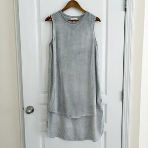 Cloth & Stone Grey Tencel Hi Low Sleeveless Dress Large